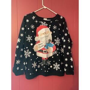 Santa Merry Christmas Sweatshirt Size XL